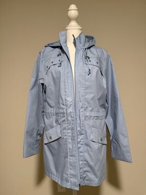 NWOT NICOLE MILLER Light Blue Women's Jacket with Hood - Size Medium